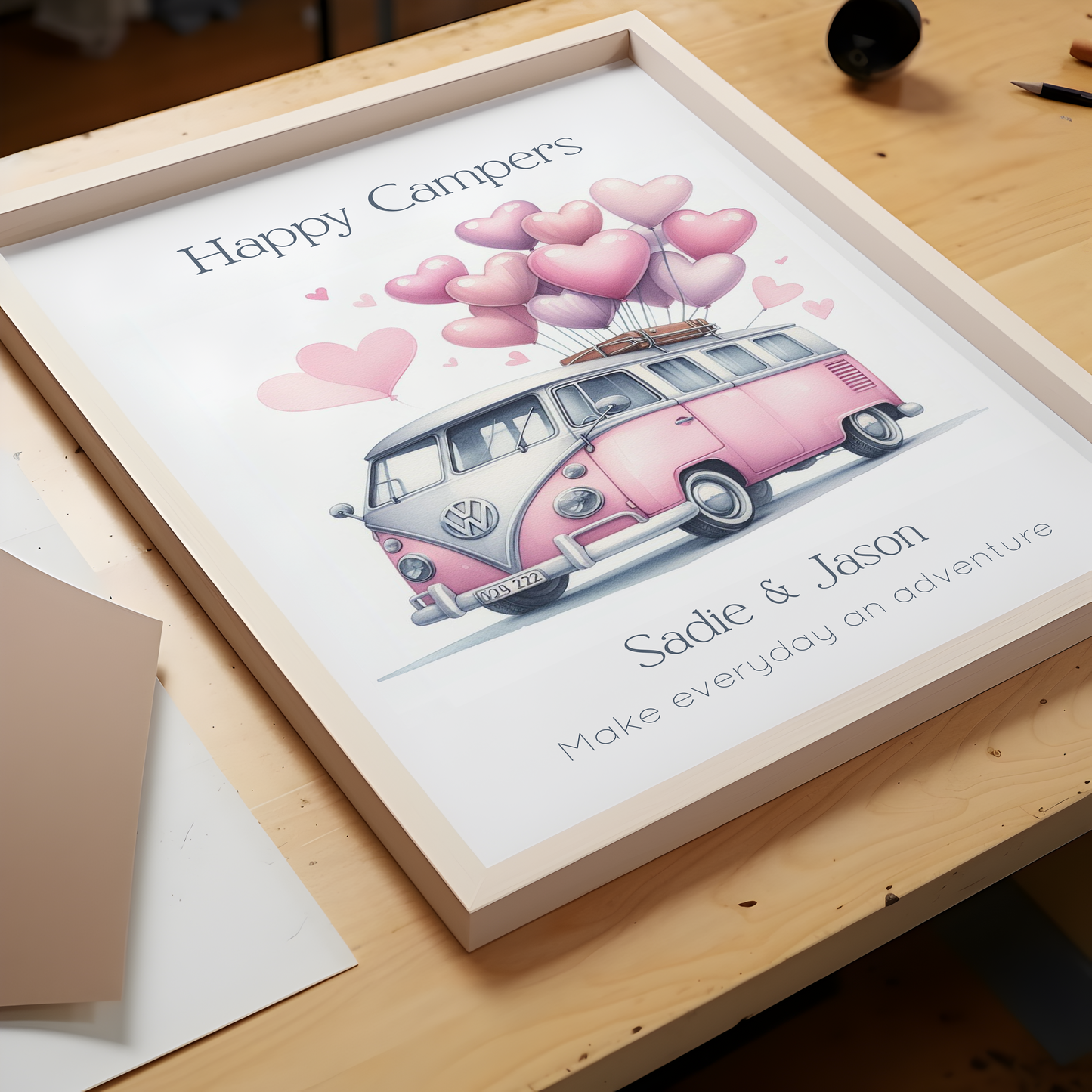 VW Campervan Watercolour Print