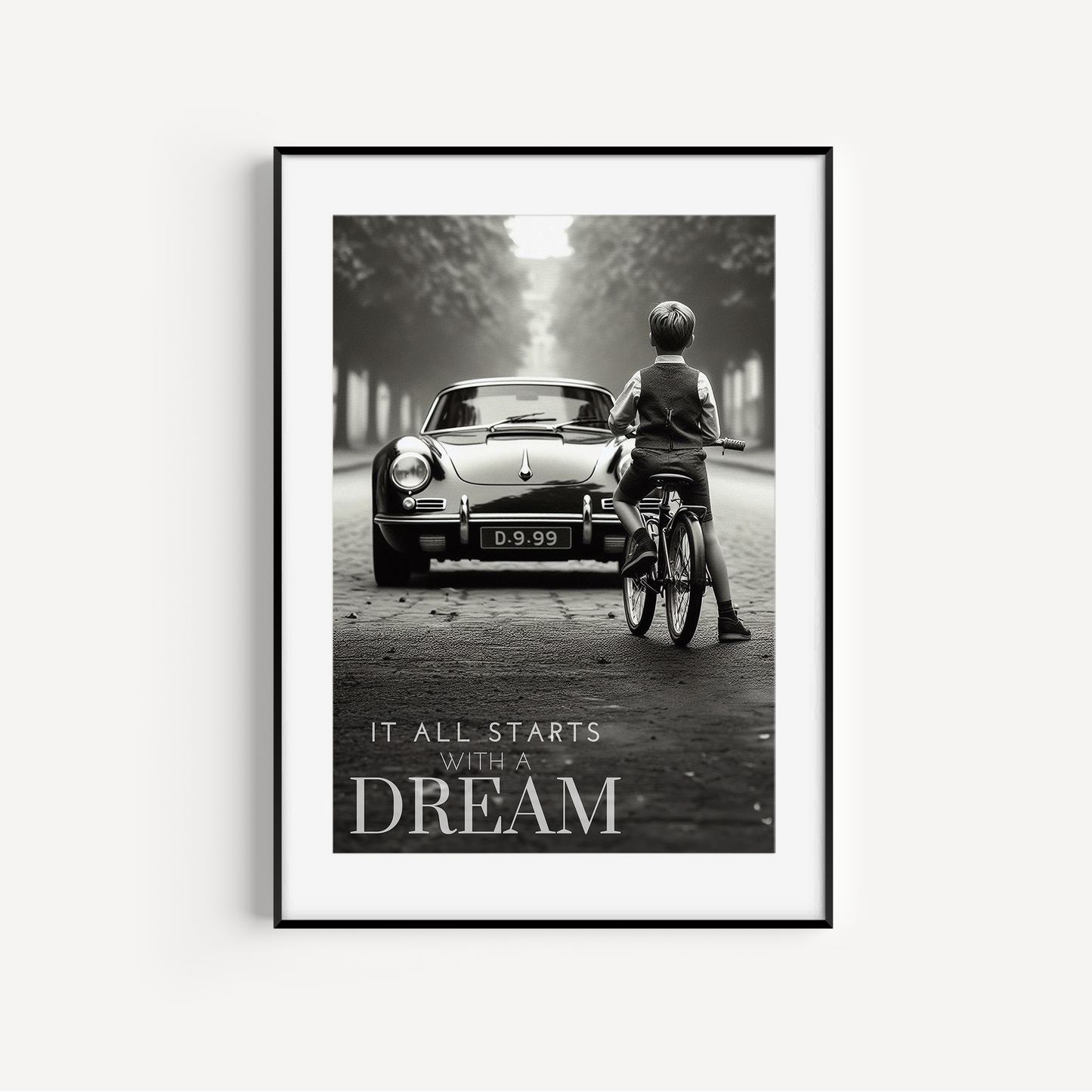 Vintage Boy 'It All Starts With A Dream' Print
