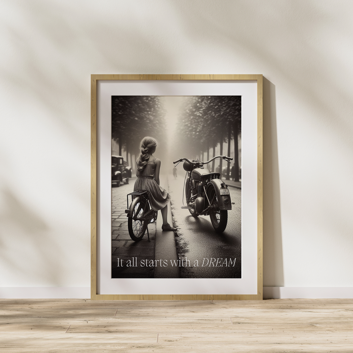Vintage Girl 'It All Starts With A Dream' Print