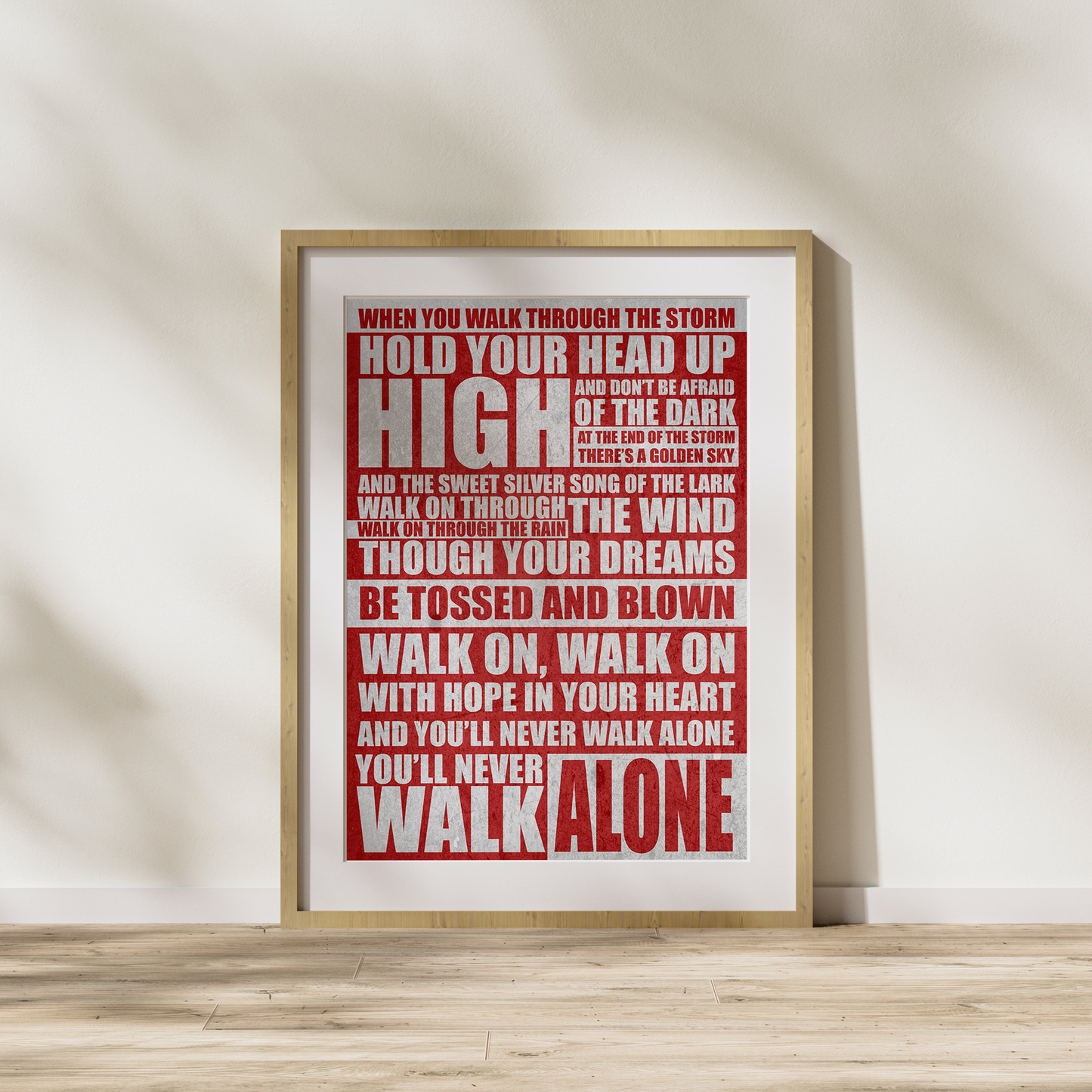 Liverpool FC 'You'll Never Walk Alone' Lyric Print