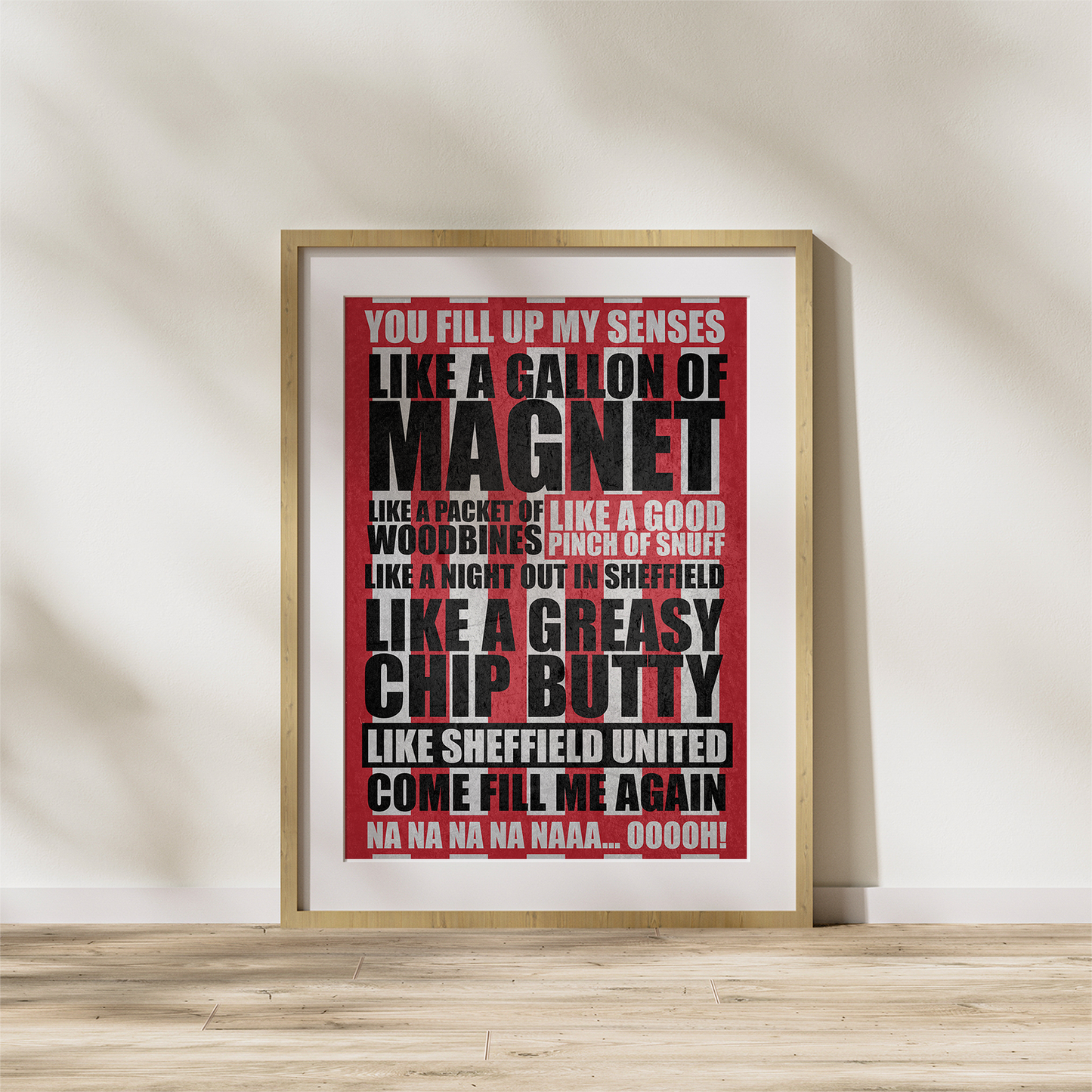 Sheffield United FC 'Greasy Chip Butty' Lyric Print